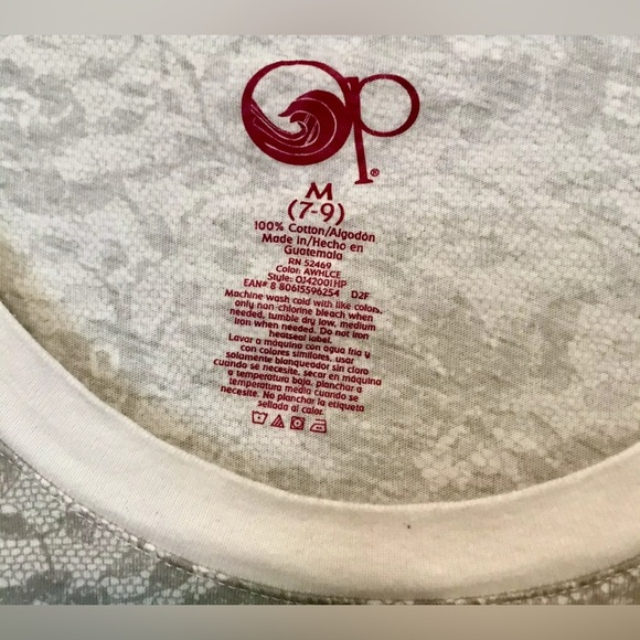 Op Ocean Pacific Womens Jr. 7/9 Lace Floral & Camo Long Sleeve Waffle Knit Tops - Picture 5 of 7